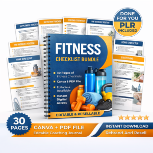 Fitness Checklist Printable with PLR Resell Rights