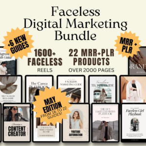 22 Faceless Digital Marketing Products | Done For You Bundles with Master Resell Rights